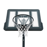 Tabela de basquete adulto móvel com poste, tabela de acrílico e aro modelo premium Pista e Campo