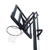 Tabela de basquete adulto móvel com poste, tabela de acrílico e aro modelo premium Pista e Campo