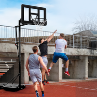 Tabela de basquete adulto móvel com poste, tabela de acrílico e aro modelo premium Pista e Campo
