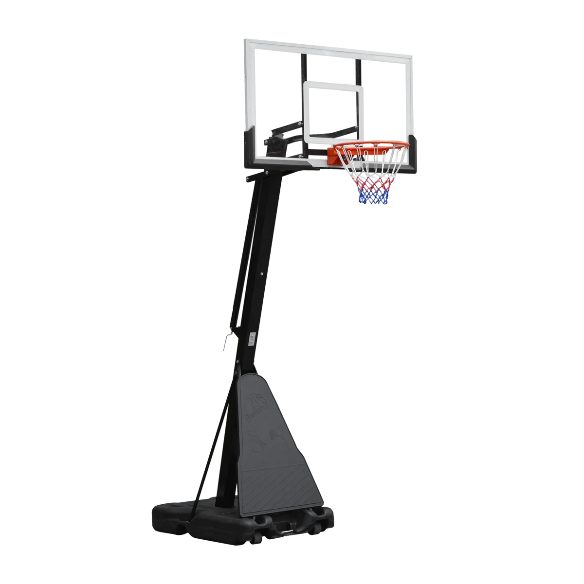 Tabela de basquete adulto móvel com poste, tabela e aro modelo top Velden