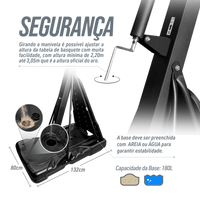 Tabela de basquete adulto móvel com poste, tabela e aro modelo top Velden