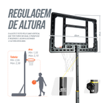 Tabela de basquete infantil juvenil móvel com poste, tabela transparente e aro Velden