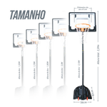 Tabela de basquete infantil juvenil móvel com poste, tabela transparente e aro Velden