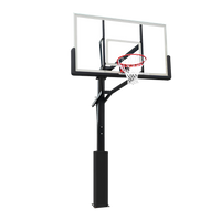 Poste fixo com tabela transparente, aro e rede de basquete oficial adulto premium Velden