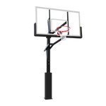 Poste fixo com tabela transparente, aro e rede de basquete oficial adulto premium Velden