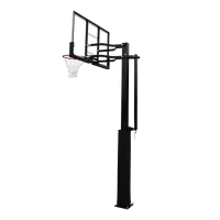 Poste fixo com tabela transparente, aro e rede de basquete oficial adulto premium Velden