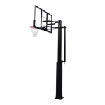 Poste fixo com tabela transparente, aro e rede de basquete oficial adulto premium Velden