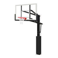 Poste fixo com tabela transparente, aro e rede de basquete oficial adulto premium Velden