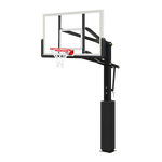 Poste fixo com tabela transparente, aro e rede de basquete oficial adulto premium Velden