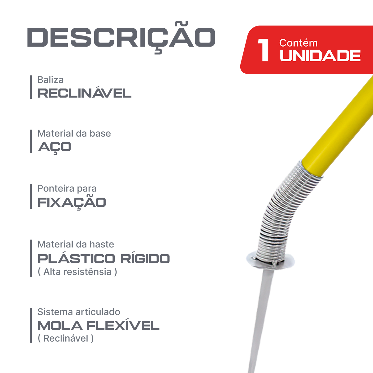 Estaca de Agilidade com Mola Reclinável em Aço Velden