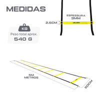 Escada de agilidade com degraus ajustáveis de plástico 5m de comprimento Velden