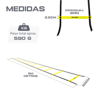 Escada de agilidade com degraus ajustáveis de plástico 6m de comprimento Velden