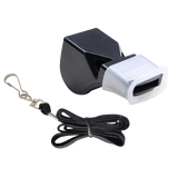 Apito de Plástico tipo Fox com Cordão Velden - Preto