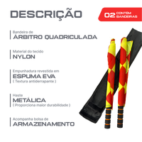Kit de Bandeiras Xadrez para Sinalização Esportiva com Bolsa Velden