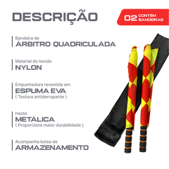 Kit de Bandeiras Xadrez para Sinalização Esportiva com Bolsa Velden