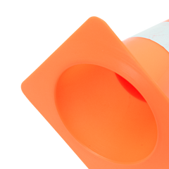 Cone de sinalização de plástico 15cm de altura laranja com faixa branca refletiva Pista e Campo