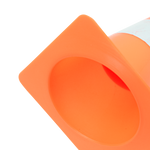 Cone de sinalização de plástico 15cm de altura laranja com faixa branca refletiva Pista e Campo