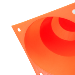 Cone de sinalização de plástico 23cm de altura laranja com faixas brancas refletivas Pista e Campo