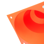 Cone de sinalização de plástico 23cm de altura laranja com faixas brancas refletivas Pista e Campo
