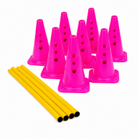 Kit 8 Cones de Agilidade Furados 23cm com 4 Hastes Velden