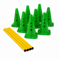 Kit 8 Cones de Agilidade Furados 23cm com 4 Hastes Velden