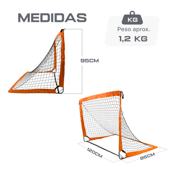 Trave de Gol Mini Pop-Up Portátil 120x95x95cm com Capa Velden