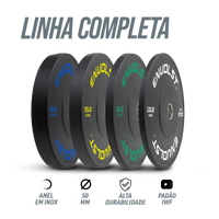 Kit 230Lb Anilhas Olímpicas Bumper Padrão IWF em Libras Envolst