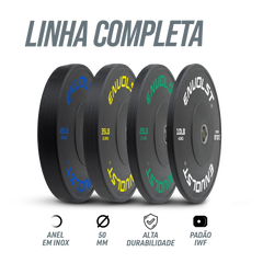Kit 230Lb Anilhas Olímpicas Bumper Padrão IWF em Libras Envolst