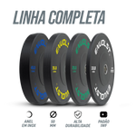 Kit 230Lb Anilhas Olímpicas Bumper Padrão IWF em Libras Envolst