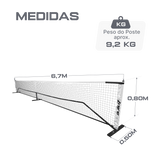 Kit completo de pickleball com rede portátil, 4 raquetes e 12 bolas Loire