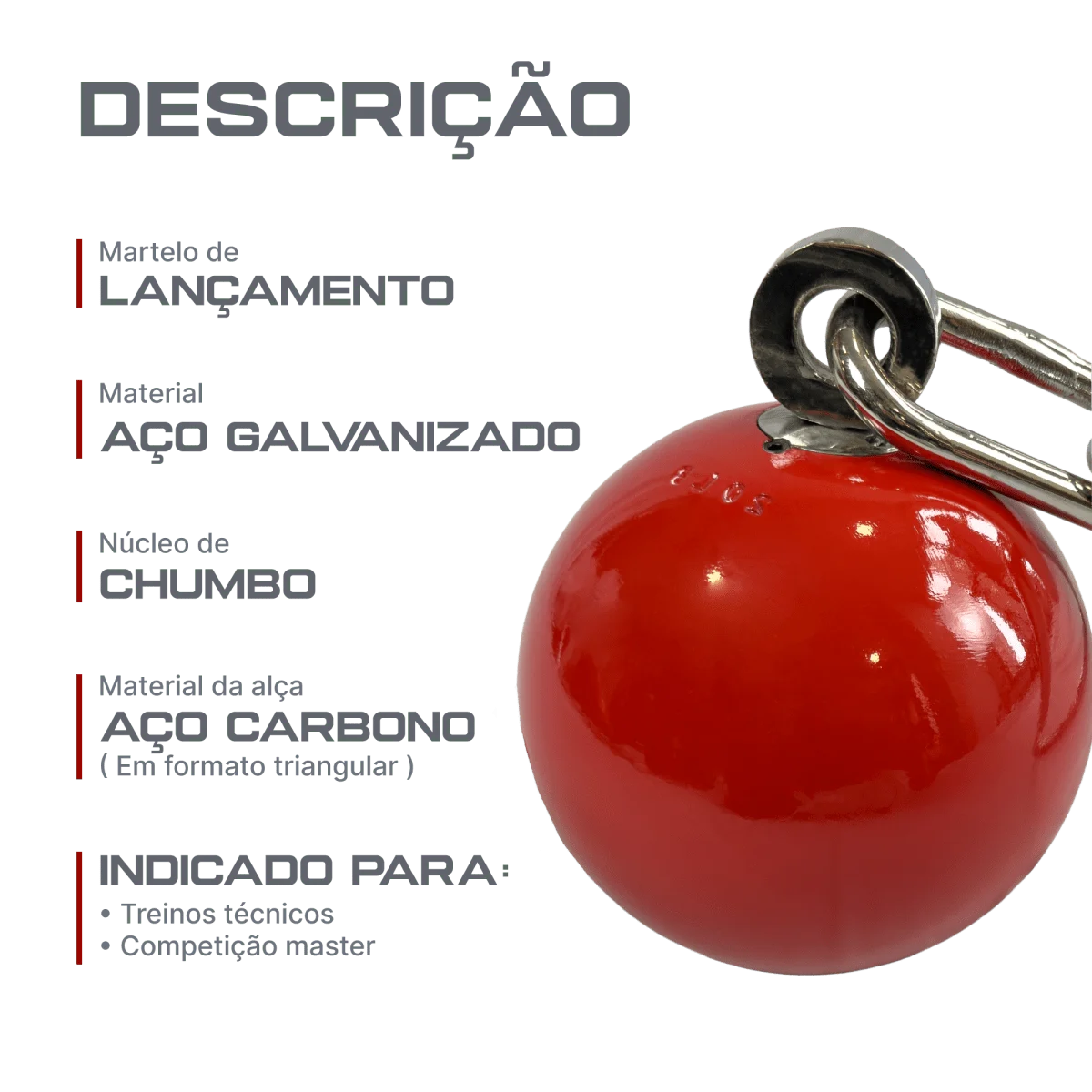 Martelete de Lançamento 20 LBS Pista e Campo (VTW-20)