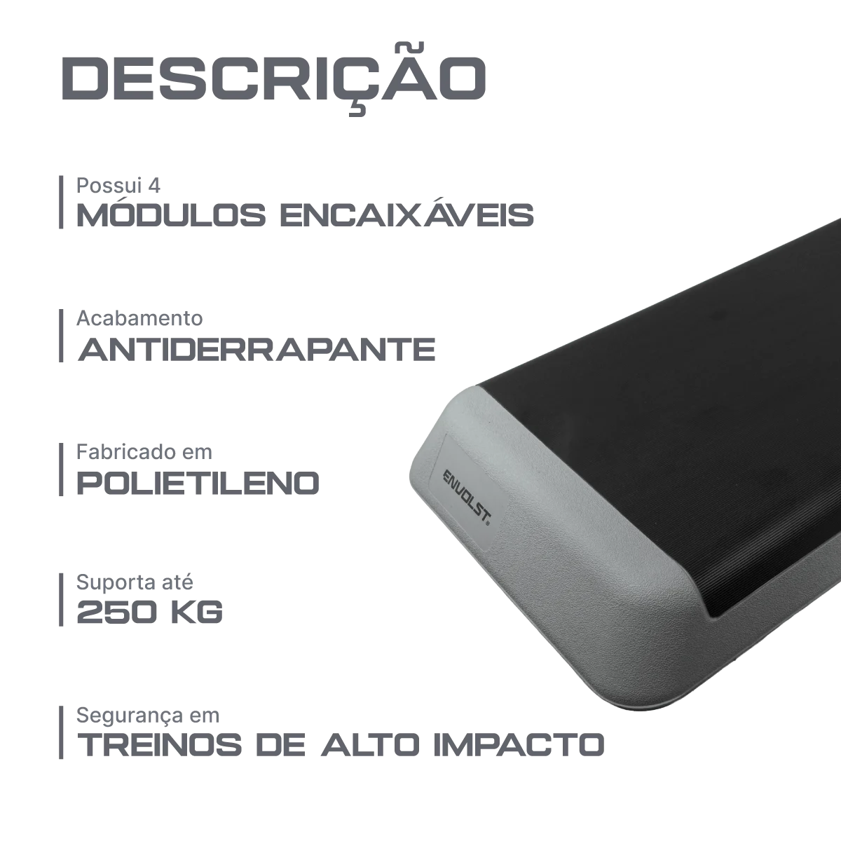 Step Fitness Profissional Ajustável 3 Alturas Envolst