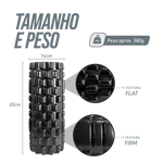Rolo de Massagem e Liberação Miofascial Foam Roller Envolst - Preto