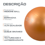 Bola de exercícios (medicine ball econômica) de pvc com areia 2kg laranja Pista e Campo