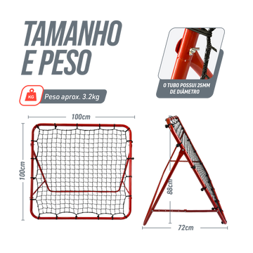 Quadro elástico de aço para retorno de bolas 1x1m Velden