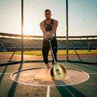 Martelo de atletismo de bronze 7,26kg 110mm WA-IAAF Nelco - com cabo e empunhadura