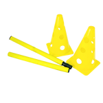 Kit 8 Cones de Agilidade Furados 23cm com 4 Hastes Velden
