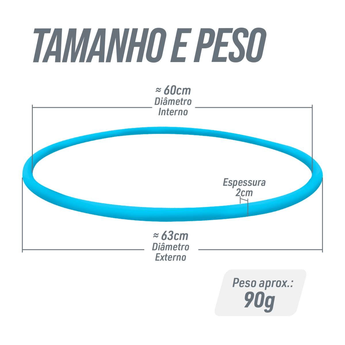 Arco bambolê de plástico 75cm Reises - cnj com 12 und