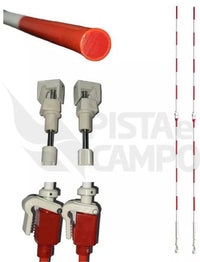 Antena de voleibol de fibra de vidro profissional com suporte regulável para encaixe Pista e Campo - par