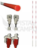 Antena de voleibol de fibra de vidro profissional com suporte regulável para encaixe Pista e Campo - par