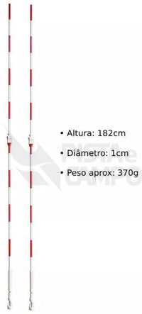 Antena de voleibol de fibra de vidro profissional com suporte regulável para encaixe Pista e Campo - par