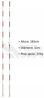 Antena de voleibol de fibra de vidro profissional com suporte regulável para encaixe Pista e Campo - par