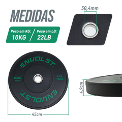Anilha Olímpica Bumper para Crossfit e LPO 10Kg Envolst