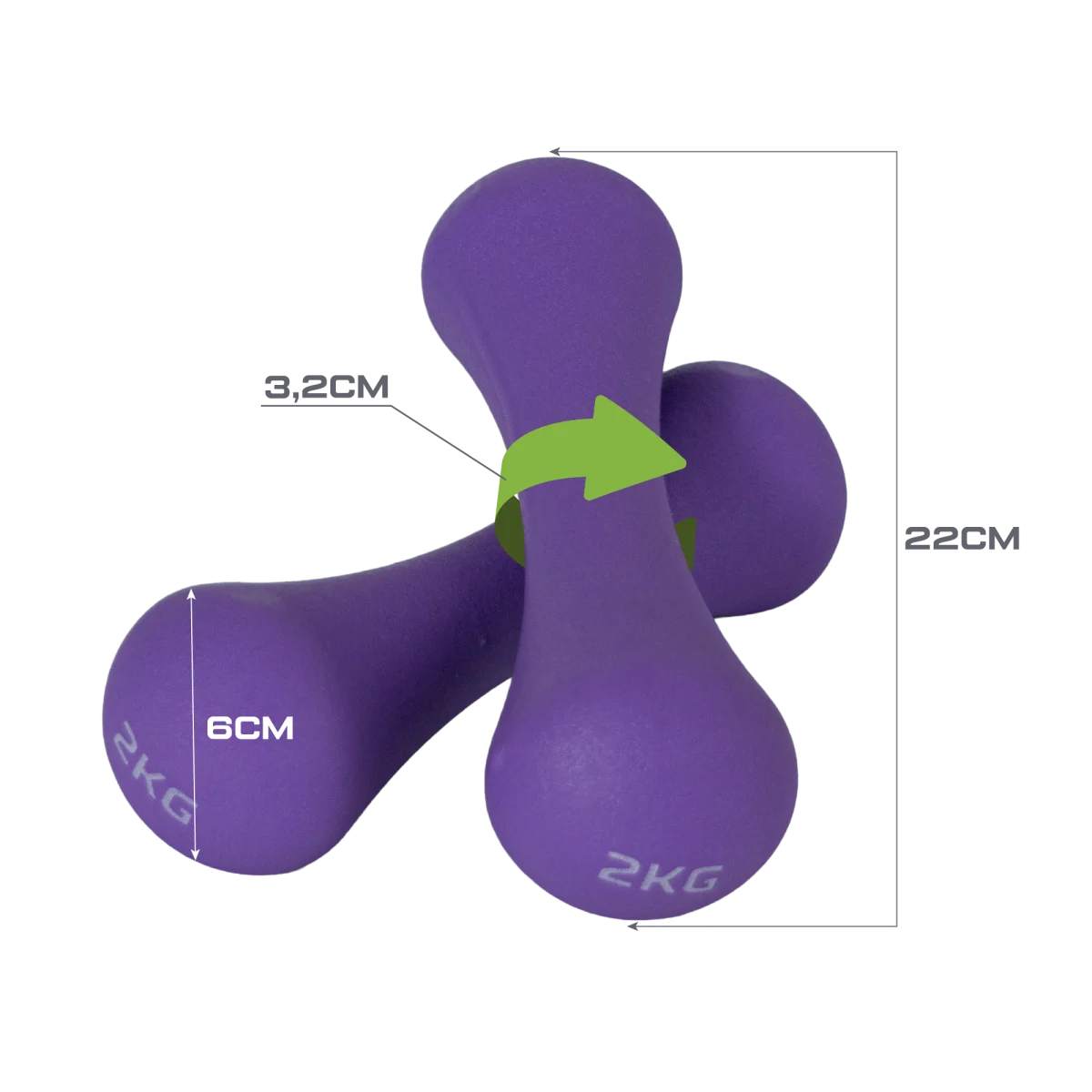Conjunto 6 Halteres Neoprene 1, 2 e 3kg e Suporte Envolst