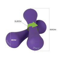 Conjunto 6 Halteres Neoprene 1, 2 e 3kg e Suporte Envolst