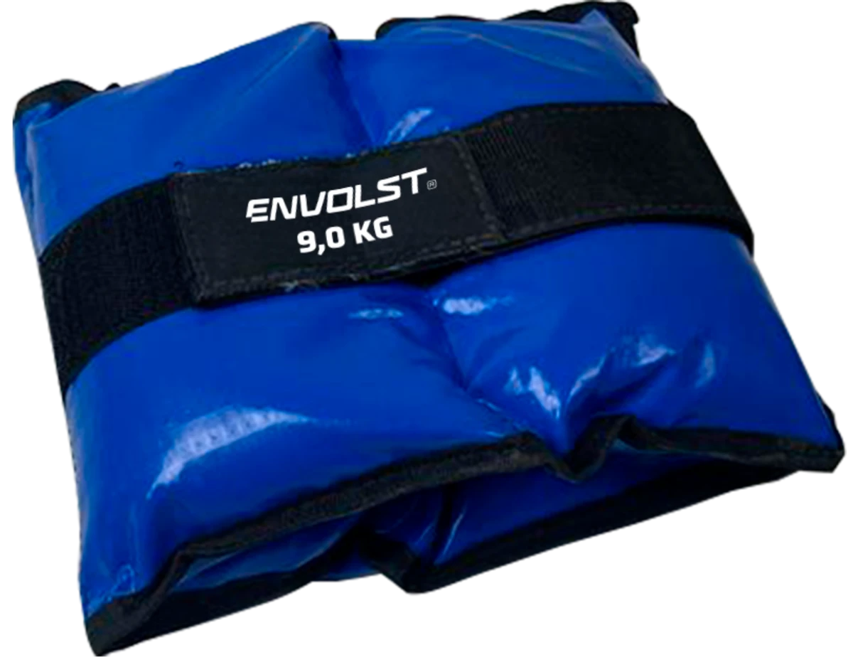Tornozeleira caneleira em vinilona azul profissional 9kg Envolst - par