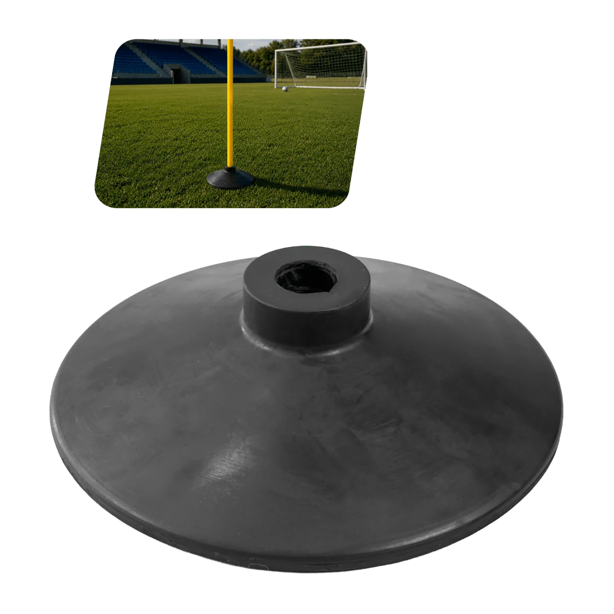 Base de borracha preta para balizas Pista e Campo