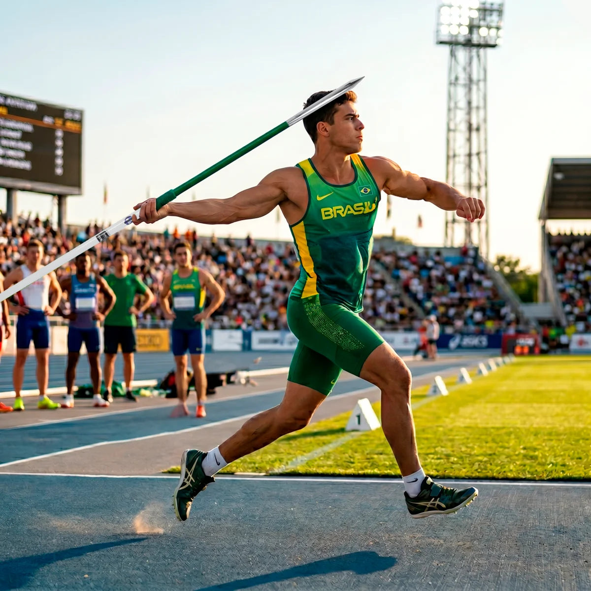 Dardo de atletismo de alumínio e aço 700g iniciante Pista e Campo - Powered by CBAt (JAL-C700)