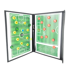 Prancheta tática magnética com caneta para treinamento de futebol Pista e Campo - Modelo pasta preta