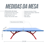 Mesa de tênis de mesa outdoor de fibra de vidro Pista e Campo